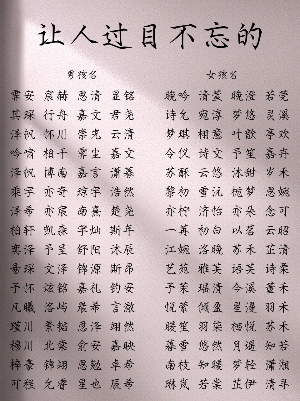 让人过目不忘的宝宝名