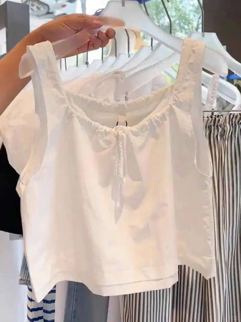 甜美少女小个子无袖百搭显瘦背心女小吊带上