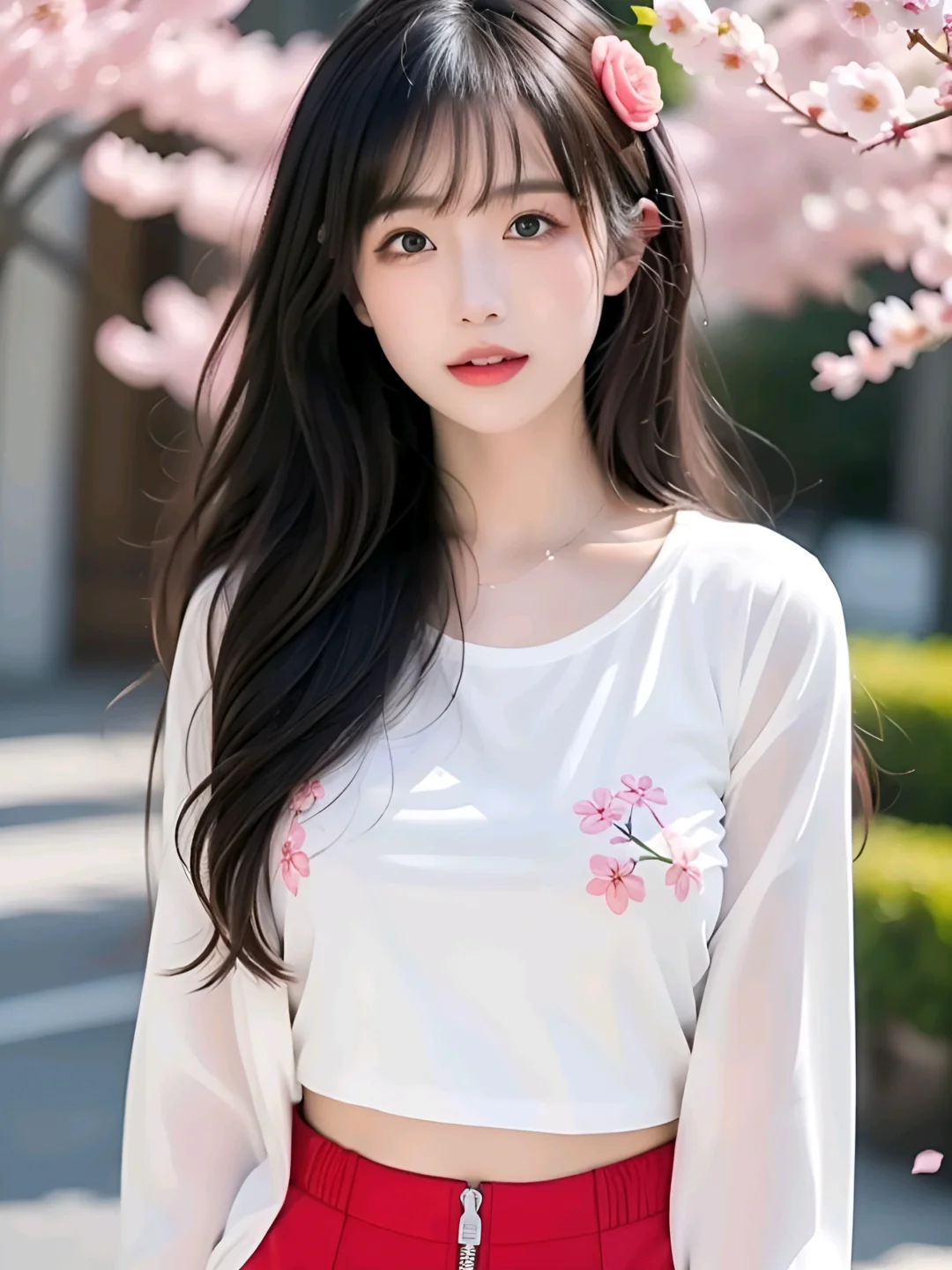 花丛中的女孩
