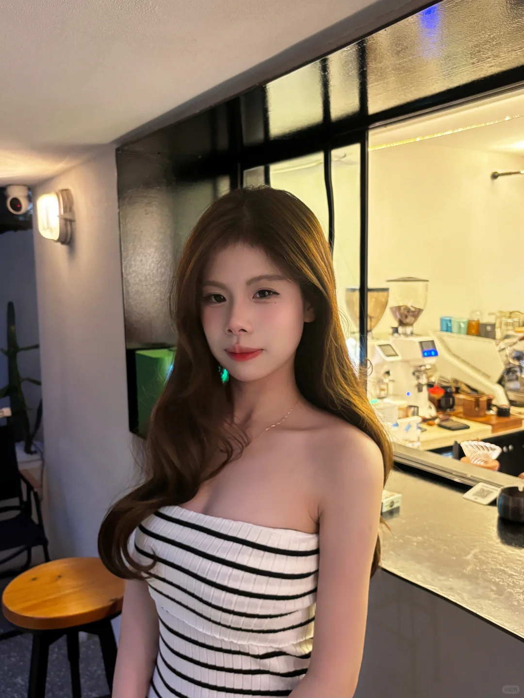 显身材的条纹裙～