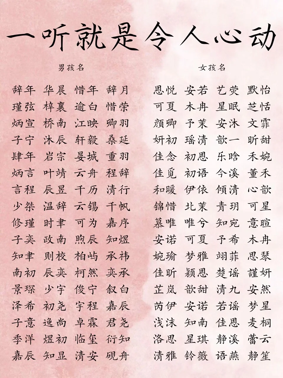 一听就是令人心动的宝宝名