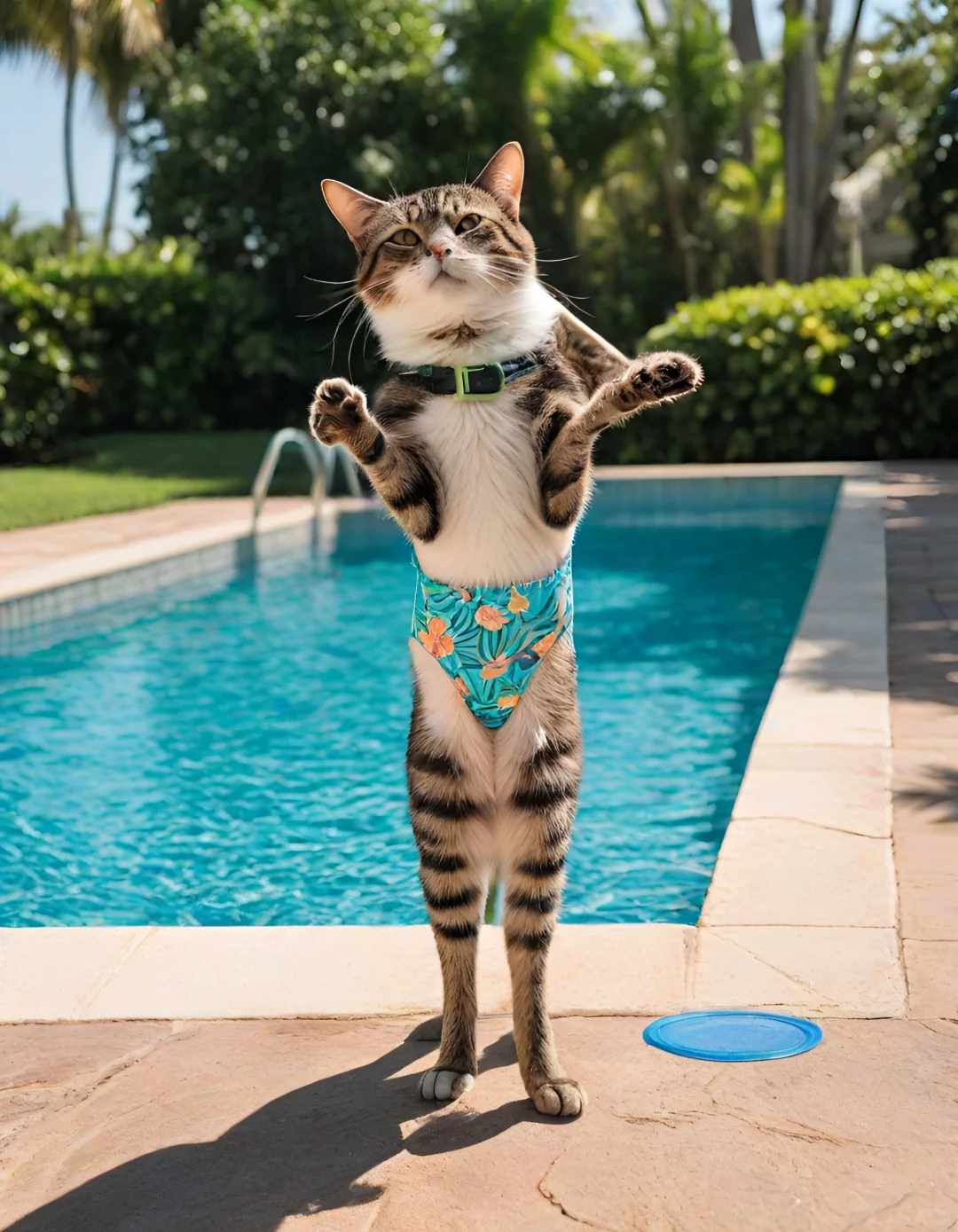 夏日清凉：猫咪的泳装穿搭"
