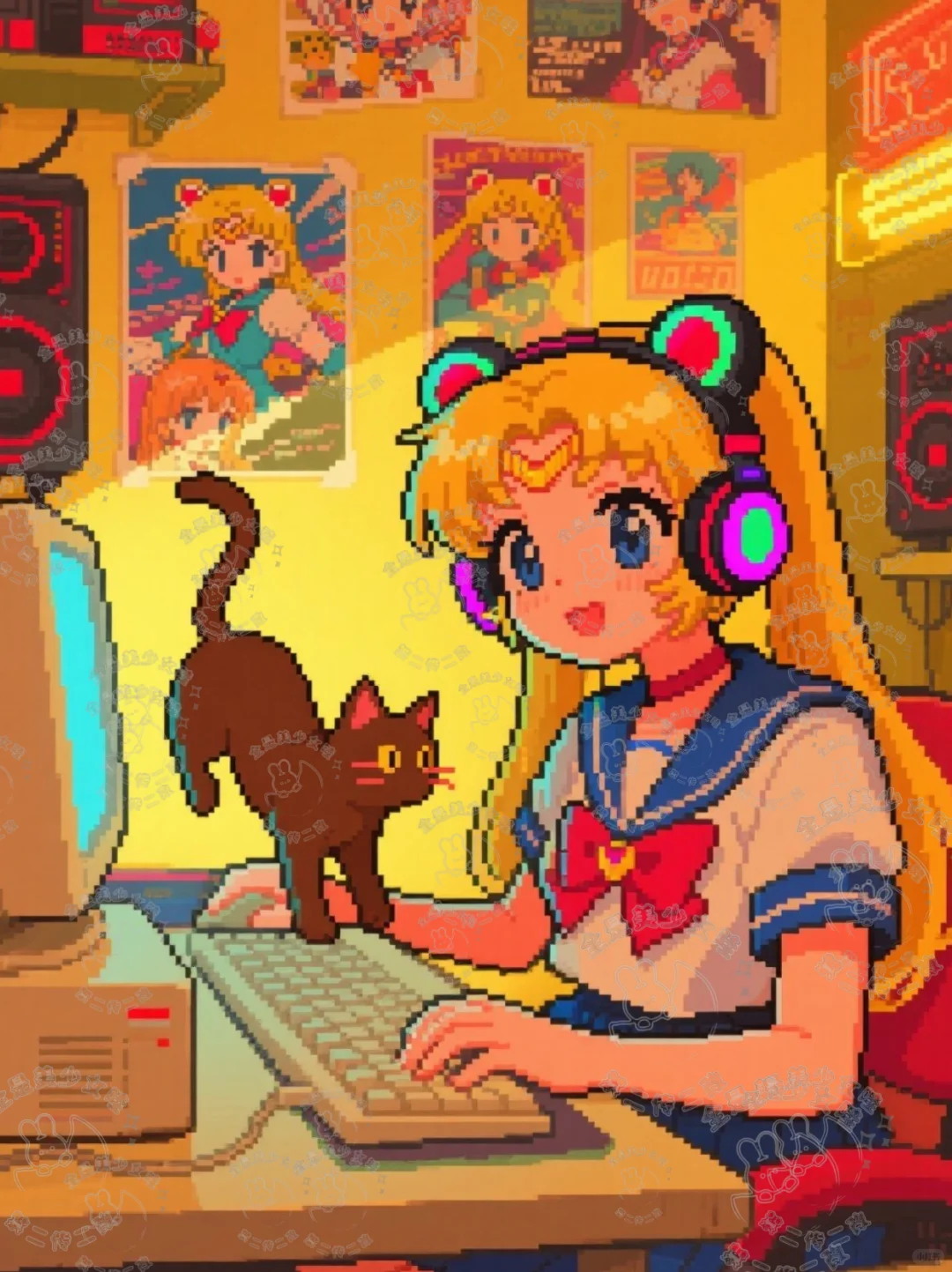 壁纸 409｜像素风电竞美少女来袭🐾好萌哇