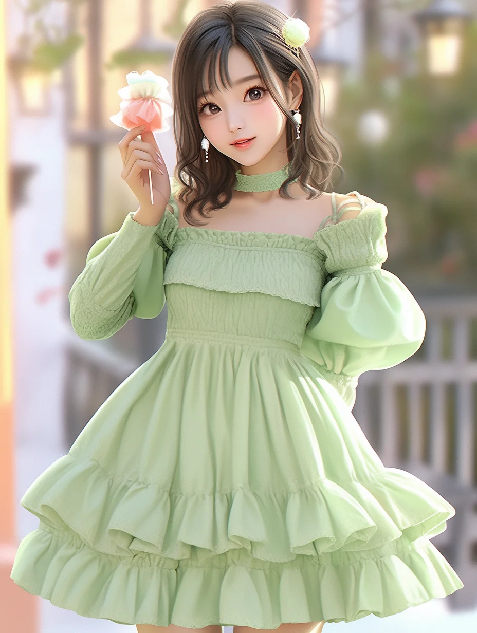 AI实验日记 | 小绿裙女生头像