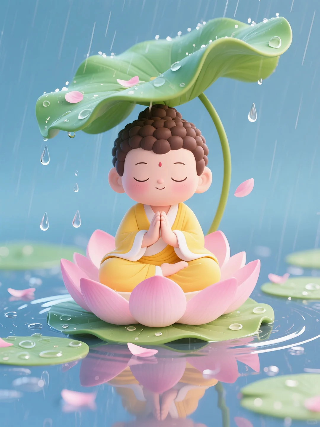 莲花池中的小佛陀丨AI绘画丨第16集