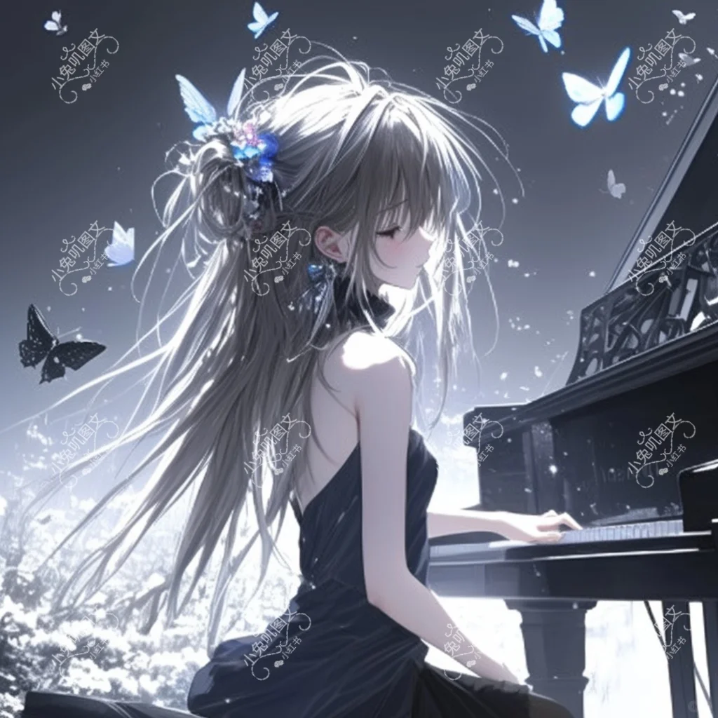 弹钢琴的美少女