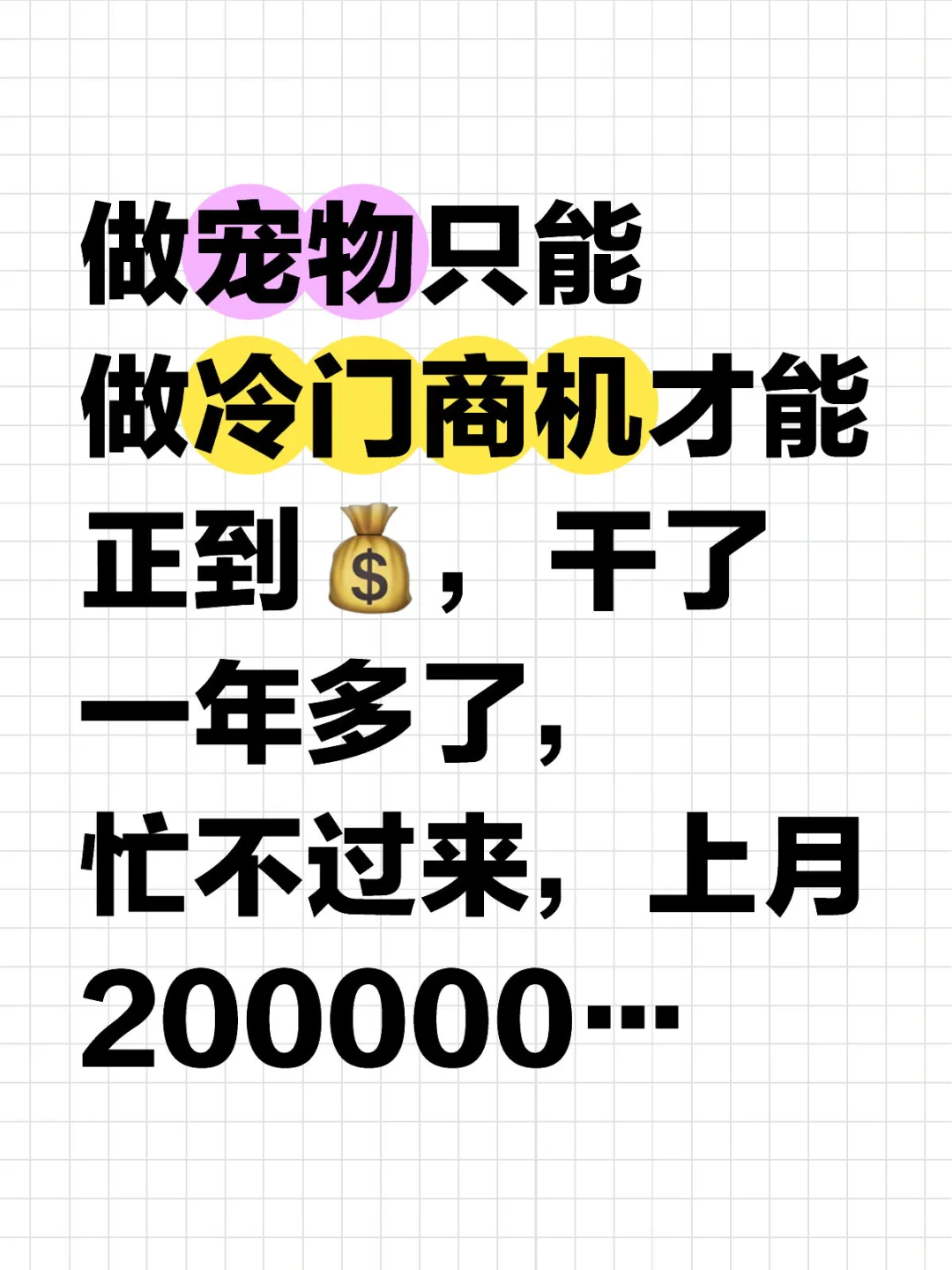 宠物赛道得小众玩法，我已经跑通了…