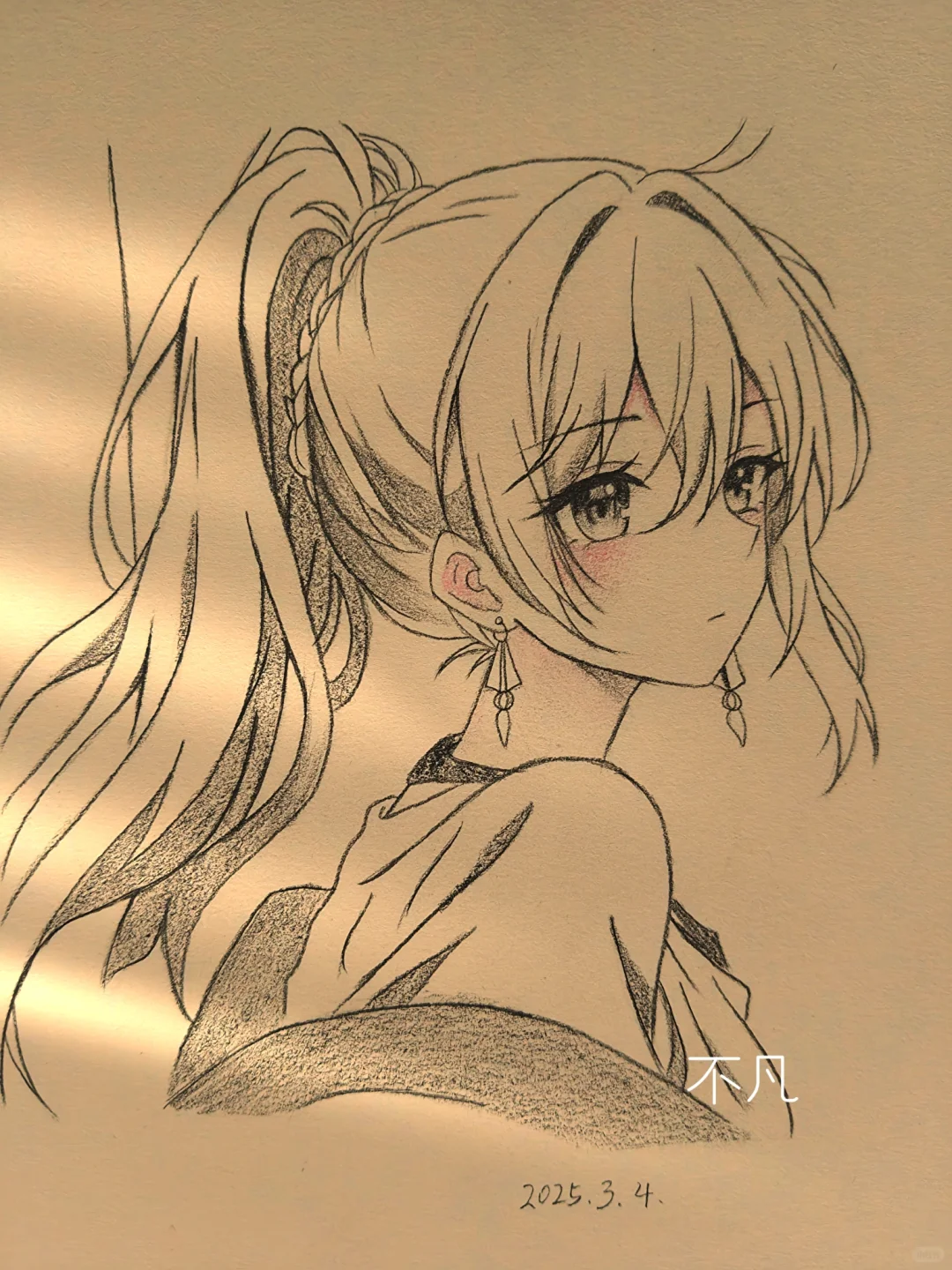临摹✨高马尾女生绘过程！