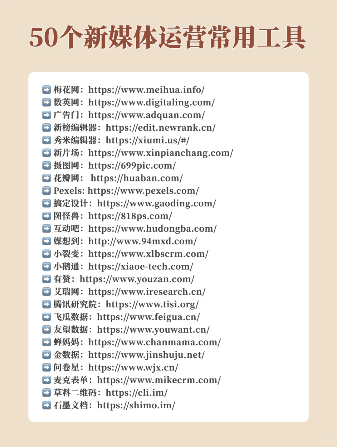 50个新媒体运营必备工具｜值得收藏