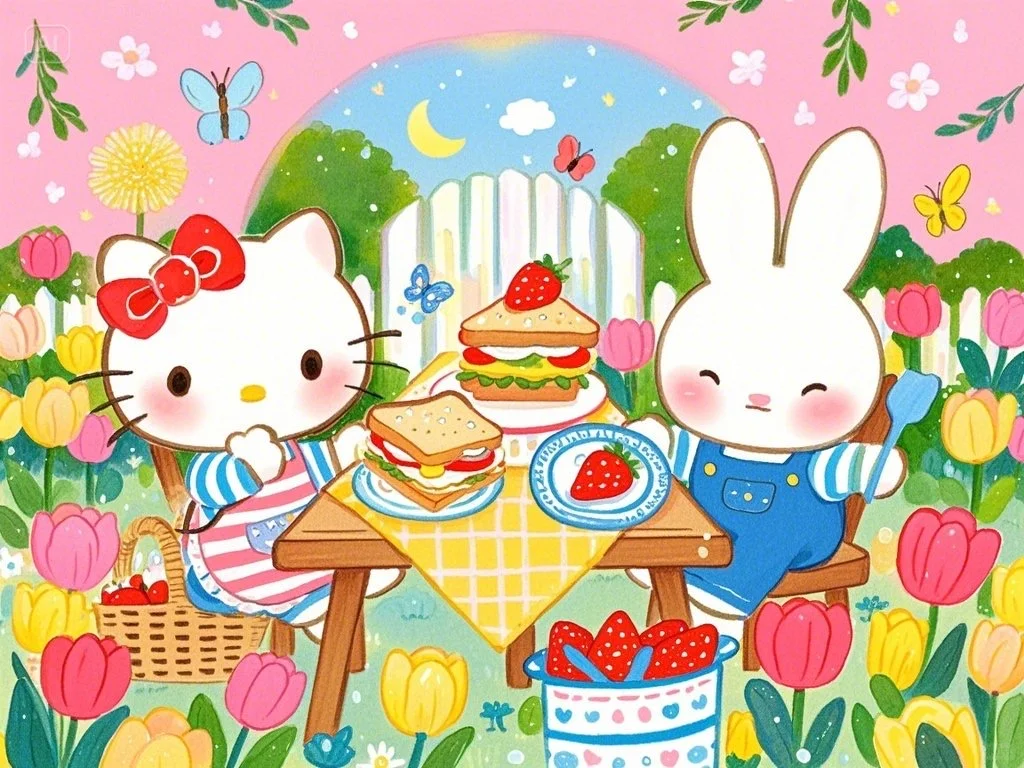 Kitty和Miffy的快乐时光｜每日壁纸
