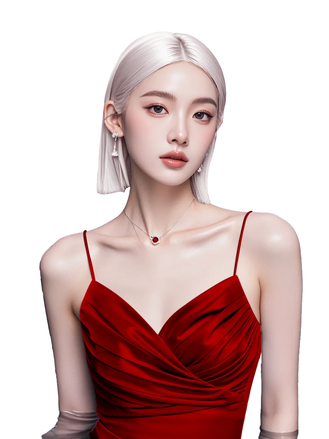 新年限定红色AI模特素材美业医美