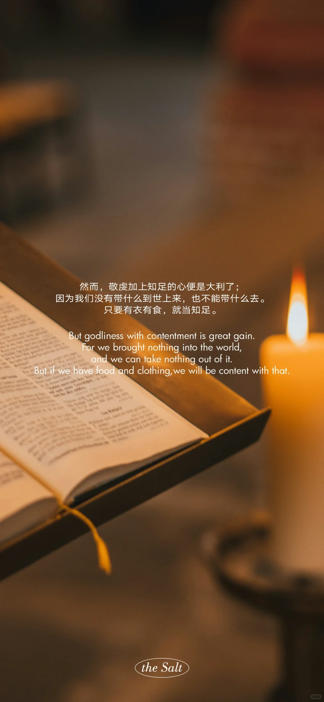 壁纸VOL.22✨ 敬虔加上知足的心便是大利了。
