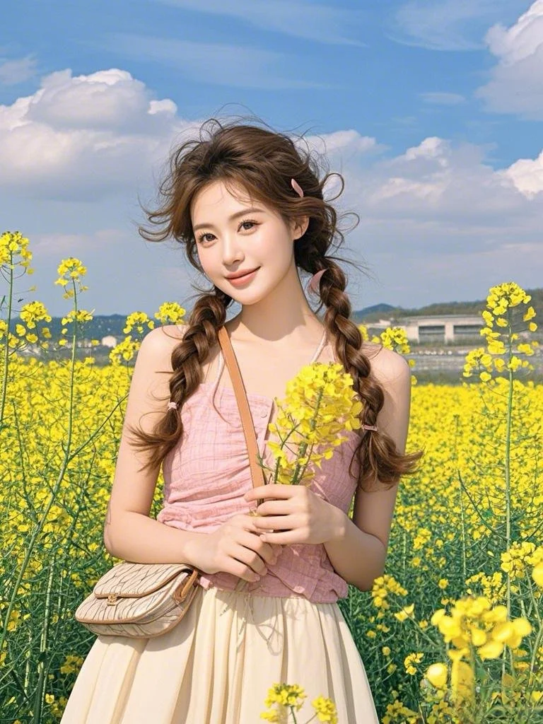 一大片油菜花海！这组也太少女了吧！📸