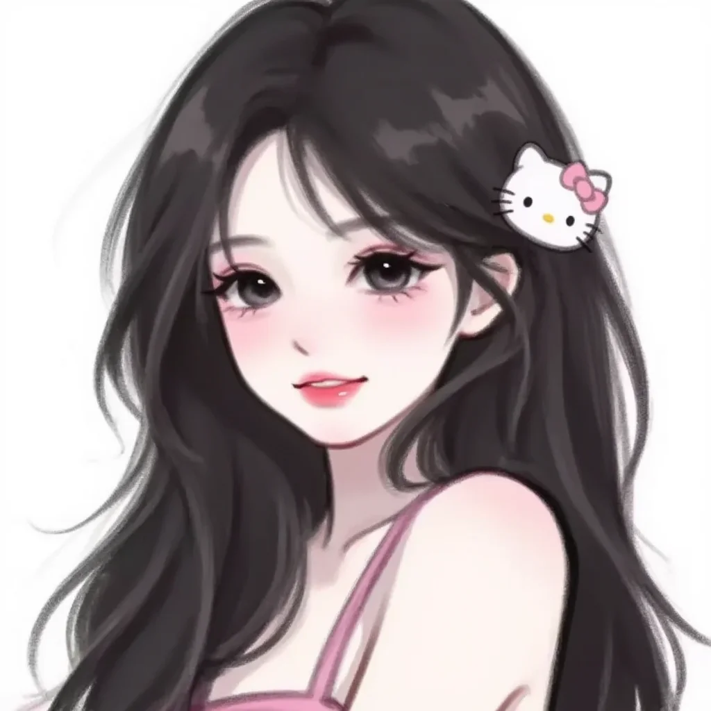 是谁要的黑色头发｜女生头像