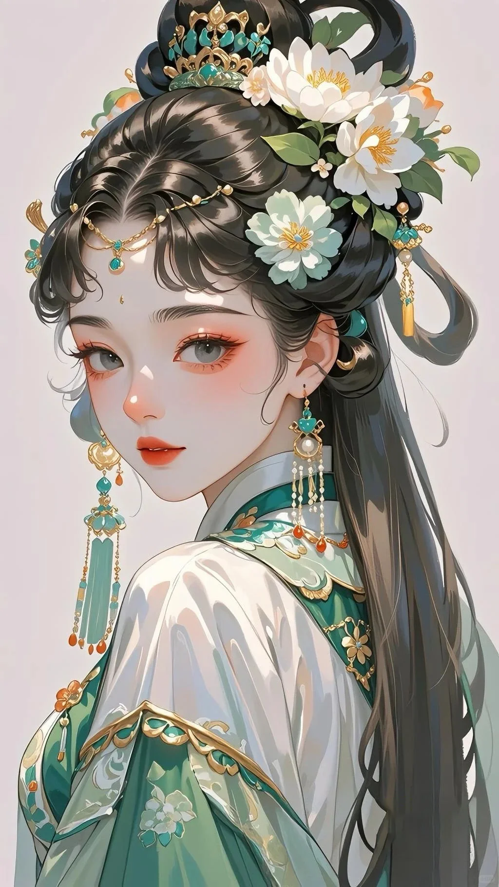 🔥绿色系ai古风美人，美出新高度～