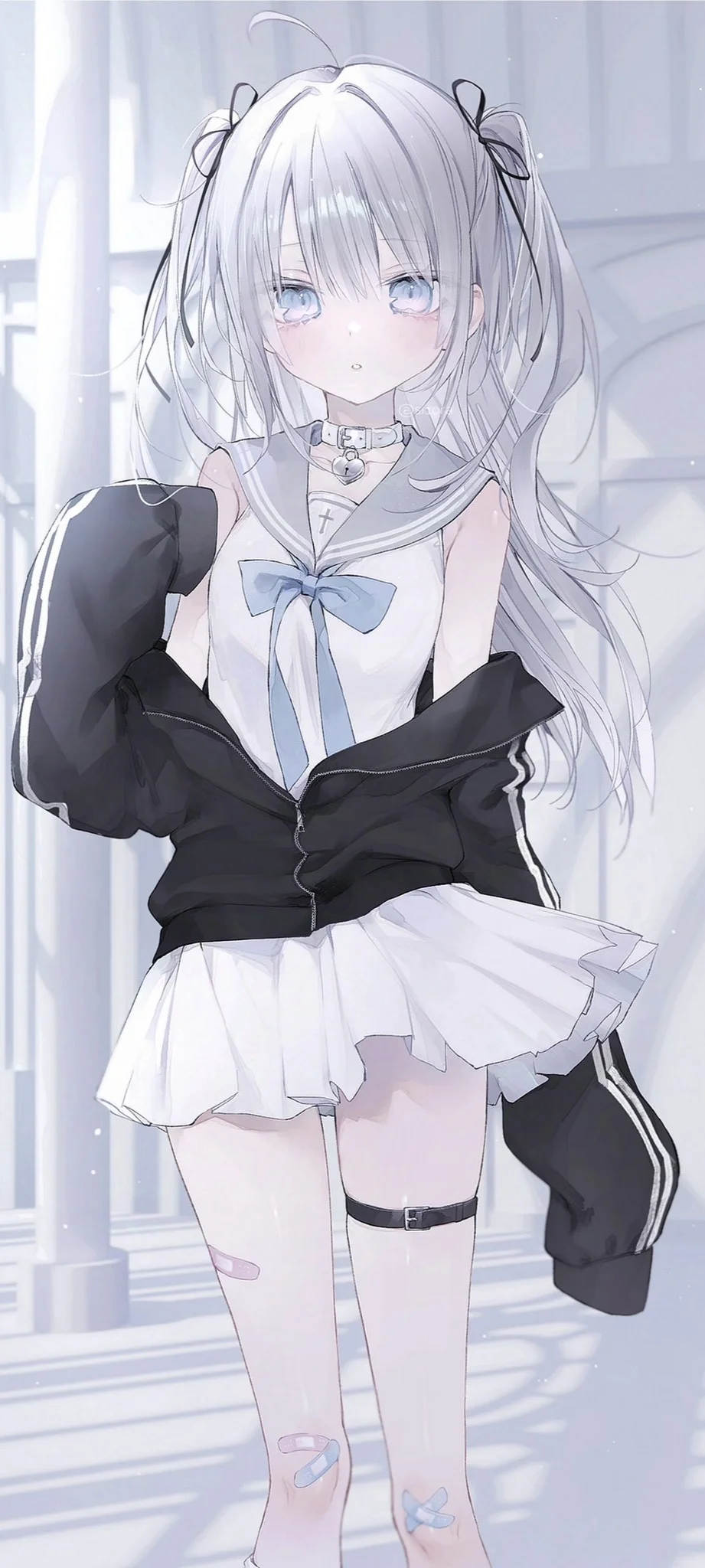 银发双马尾美少女