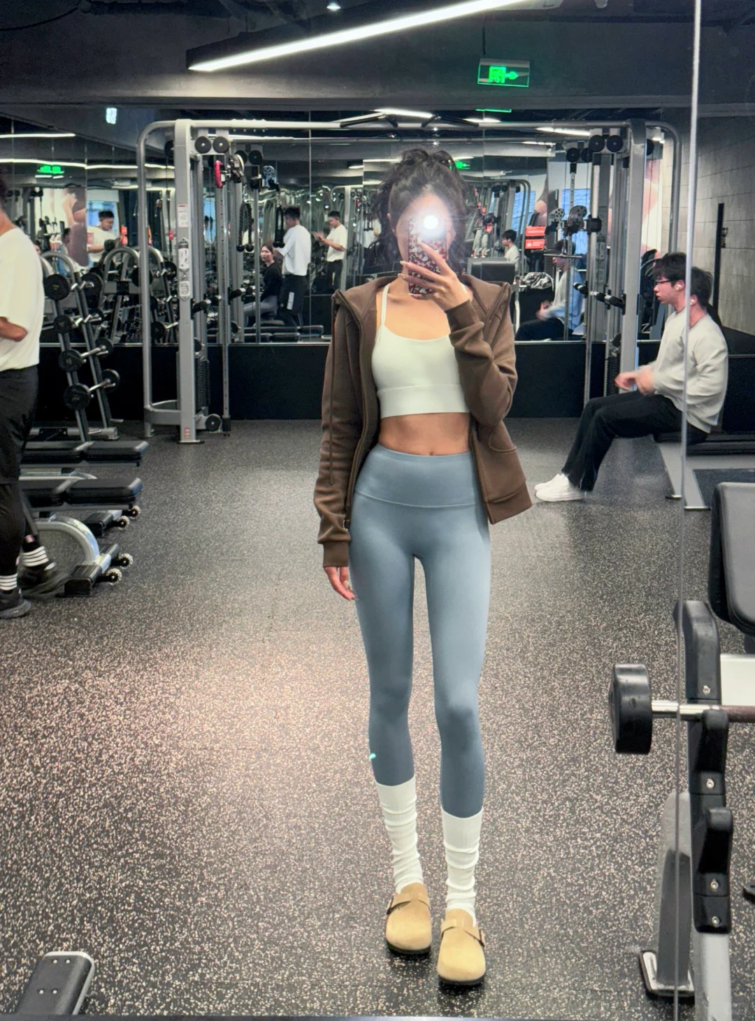 💙🤍蓝白配色健身服，春夏要穿彩色锻炼🏋🏼