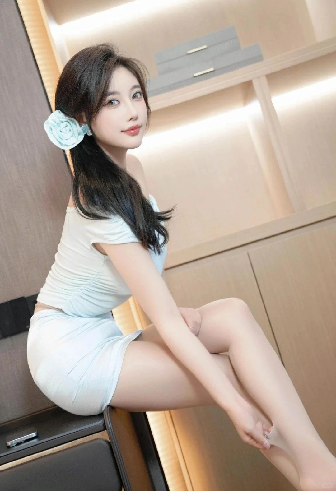 光与影的蓝白色小裙裙👗
