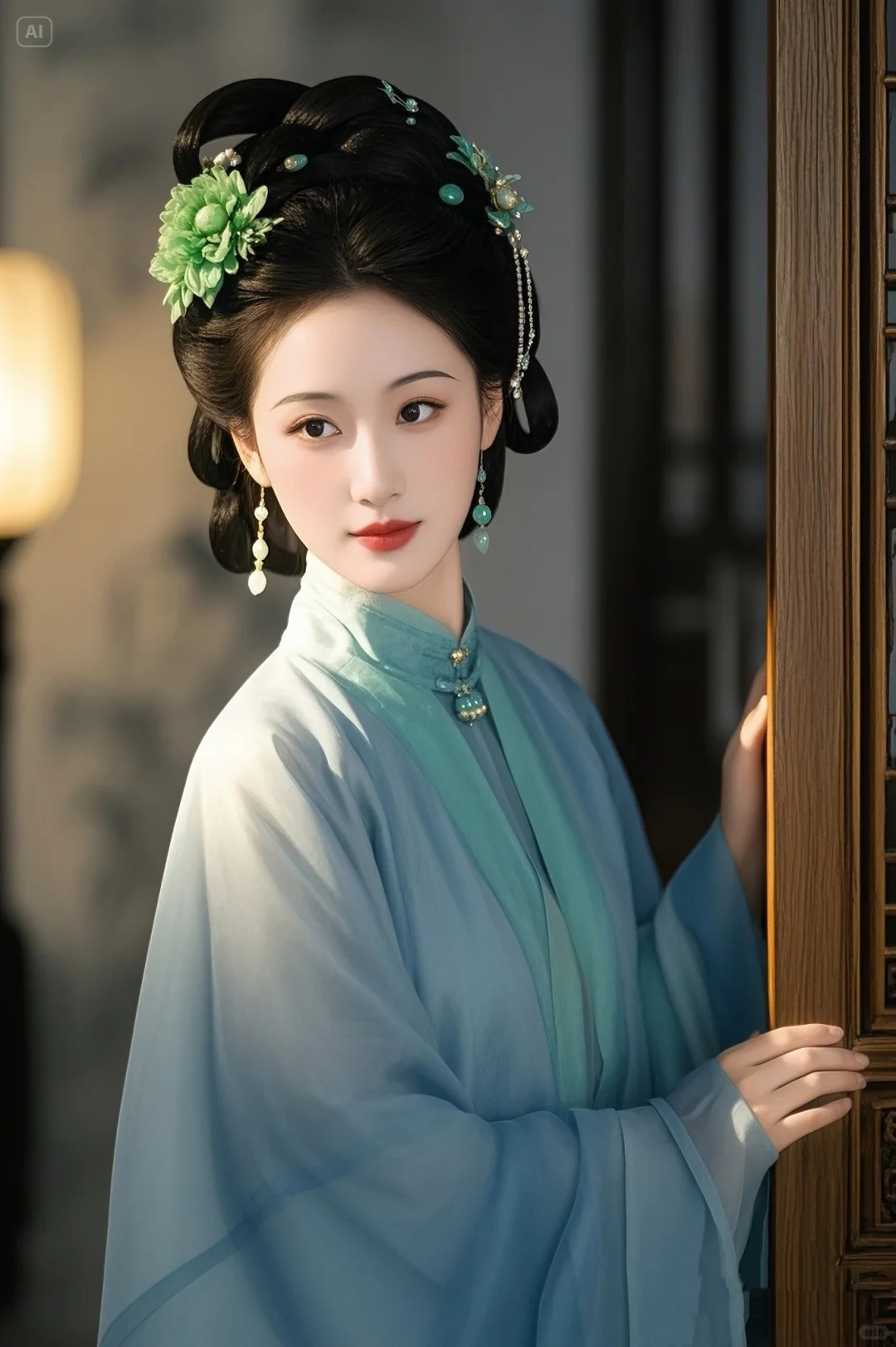 翠绿色古装