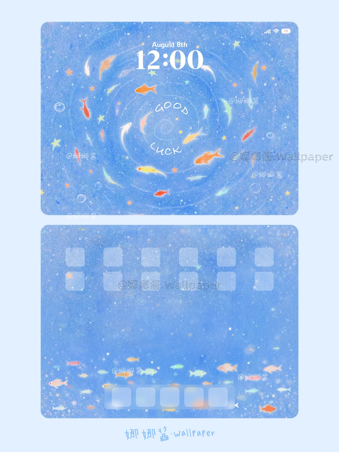 164｜祝你鱼快🐟 祝你幸运💙｜平板壁纸