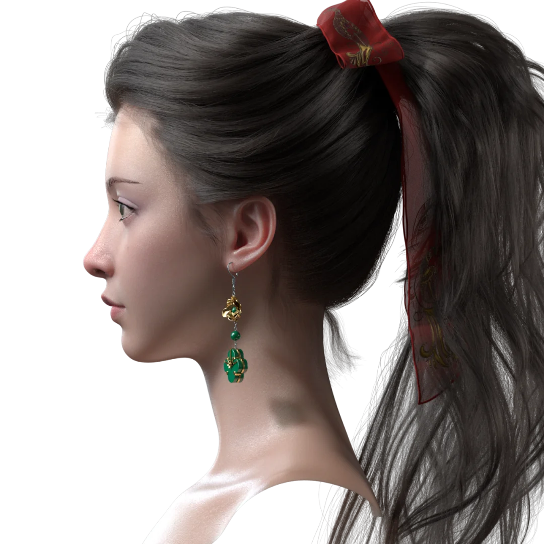 古典亚洲美型国潮 女头像（带Xgen毛发）