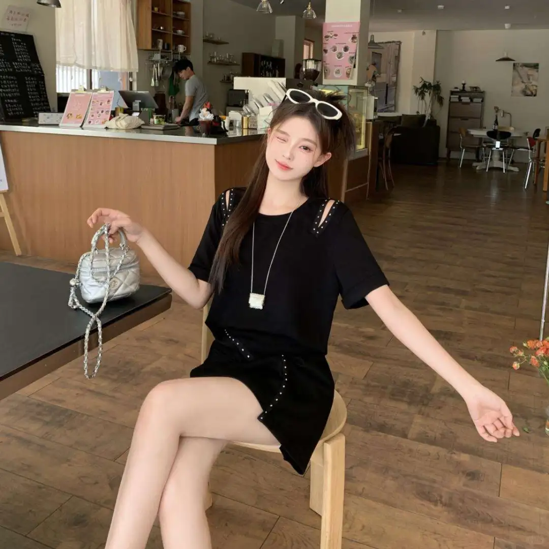 胖MM显瘦韩版休闲套装女2025新款夏季