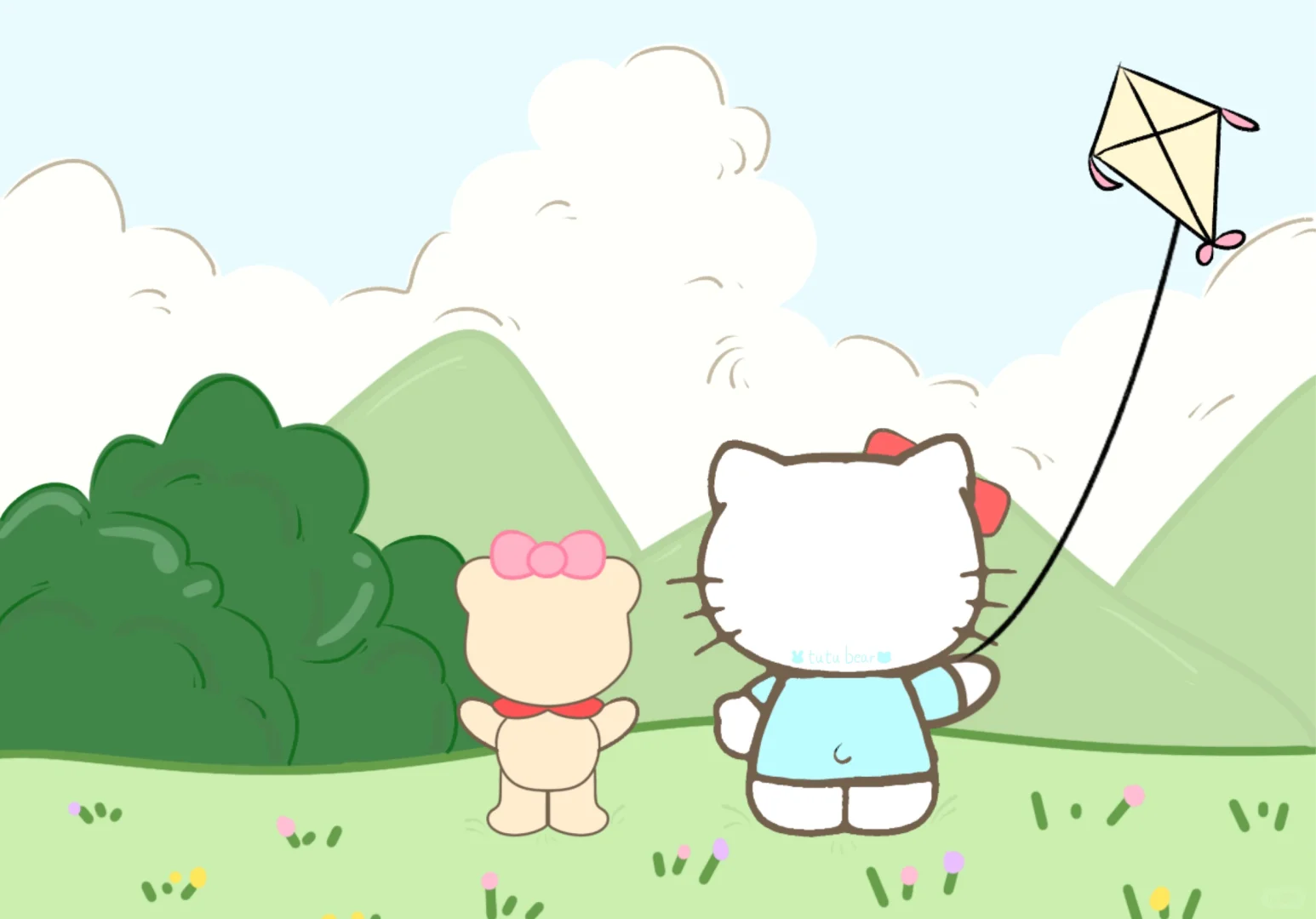 和Hello Kitty一起去春游吧｜平板壁纸🌸