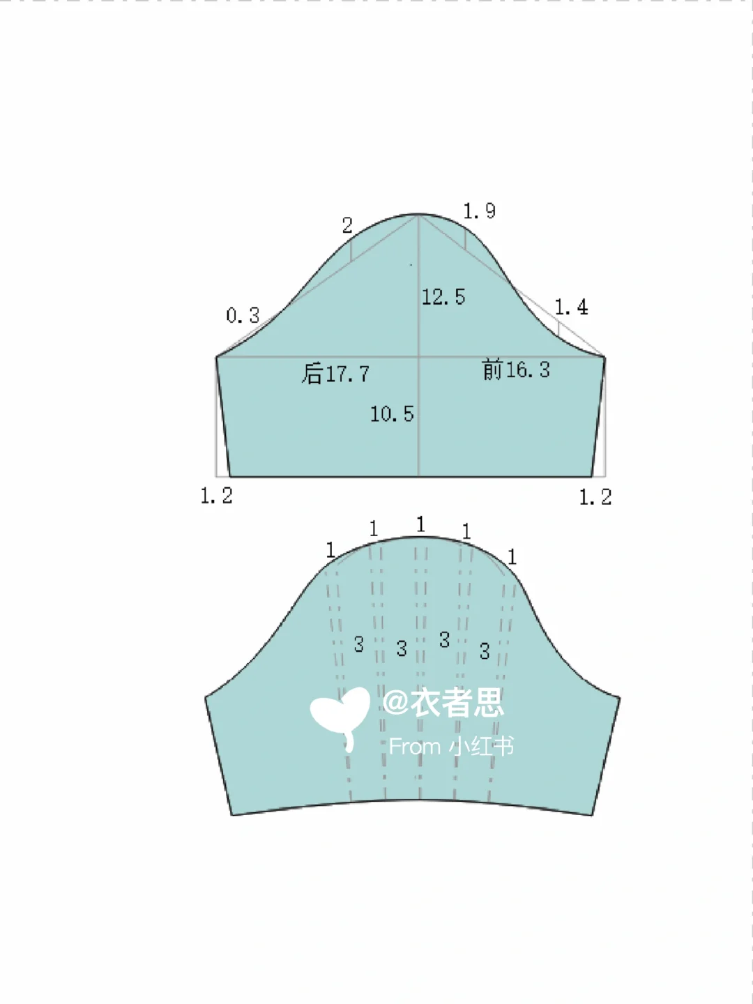 裁剪图：短款短袖