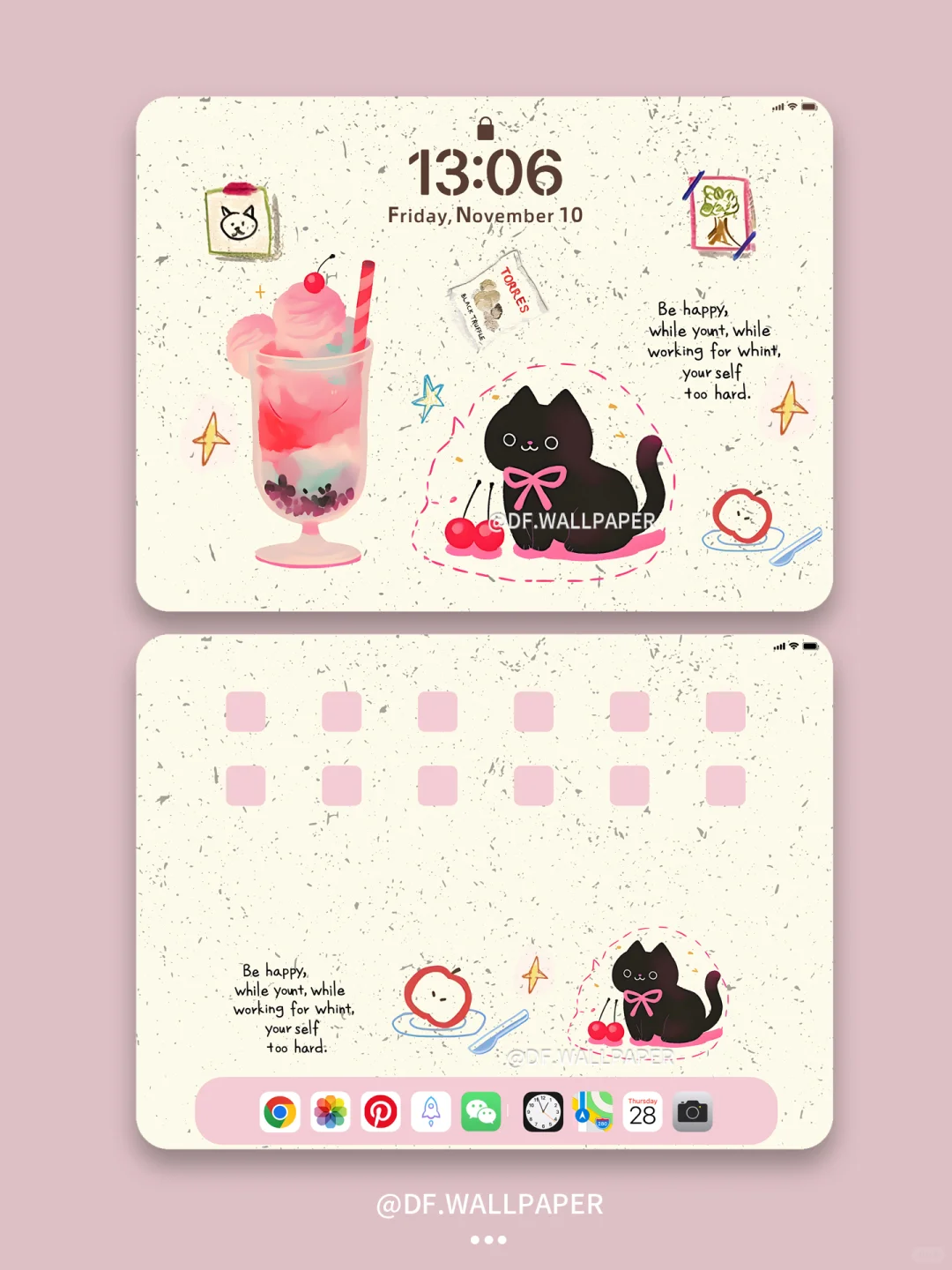 ipad壁纸｜正念复古小猫｜INS风卡通壁纸