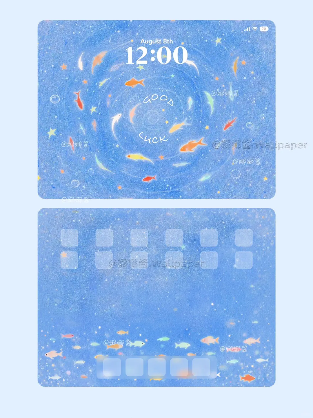 祝你鱼快🐟 祝你幸运💙｜平板壁纸