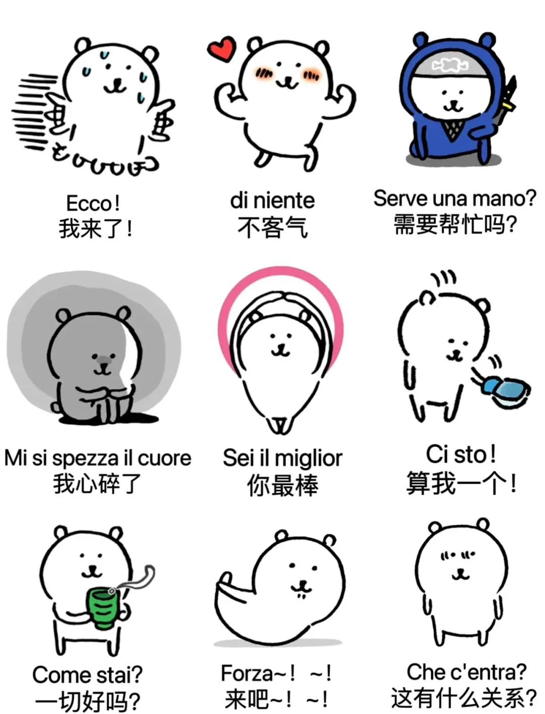 意大利语🇮🇹 社交超实用的表情包