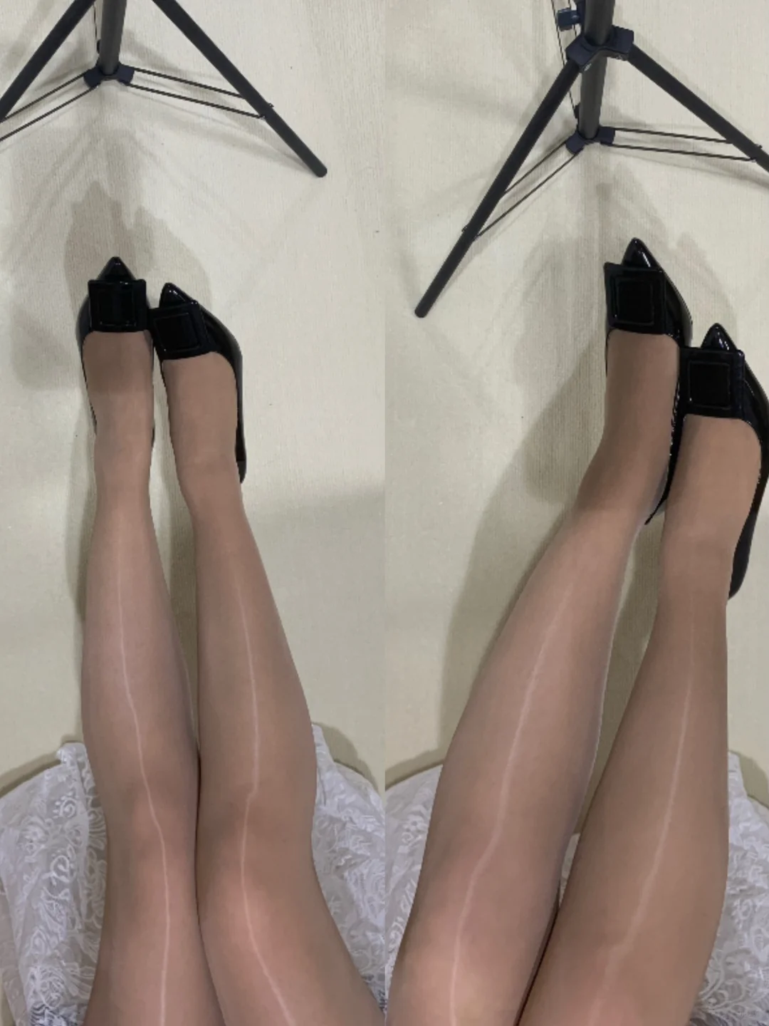 肤色肉丝袜真正是美腿磨皮，长筒适合夏天