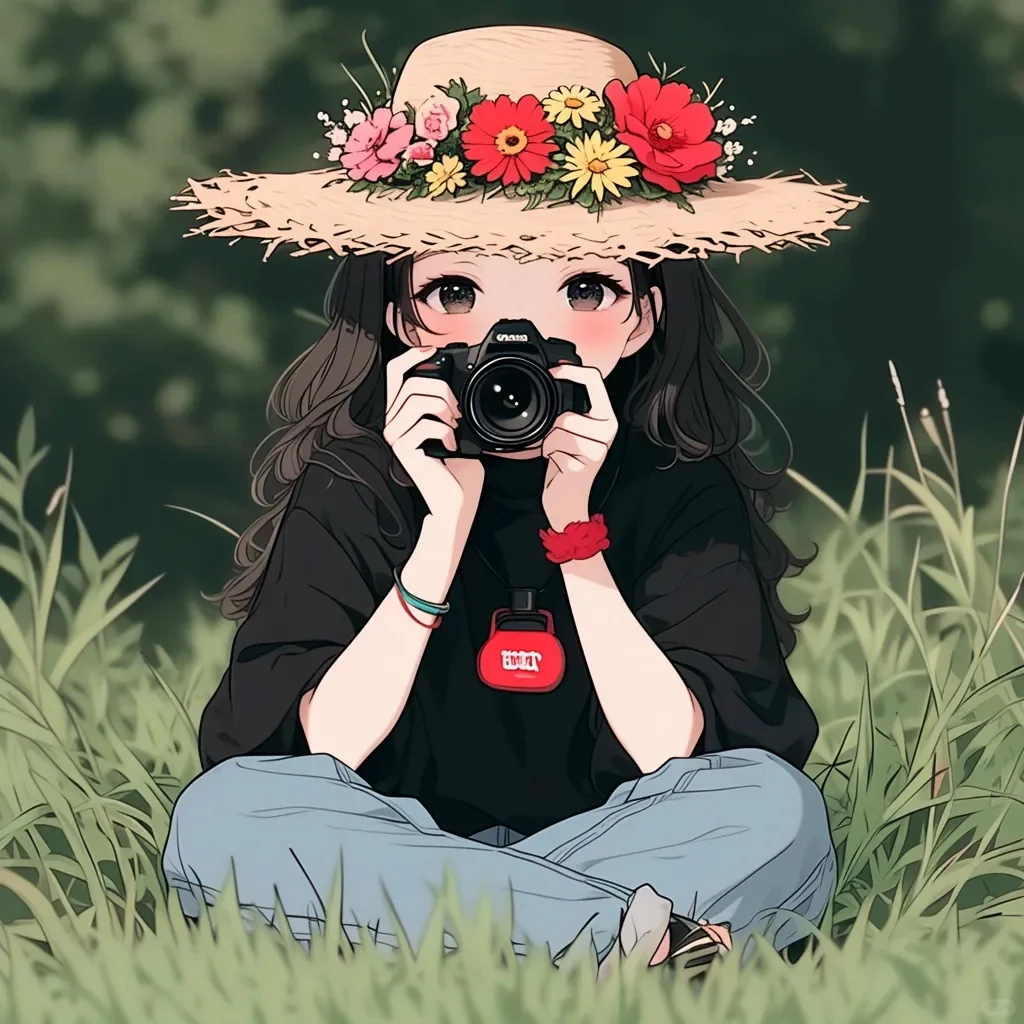 手持照相机的女