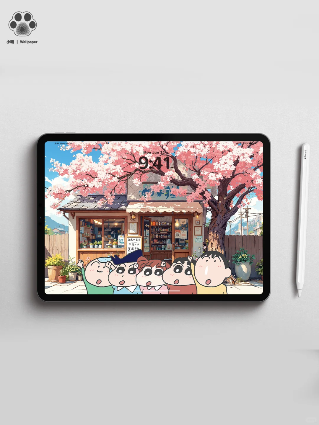 🌸治愈樱花小店蜡笔小新pad壁纸#020
