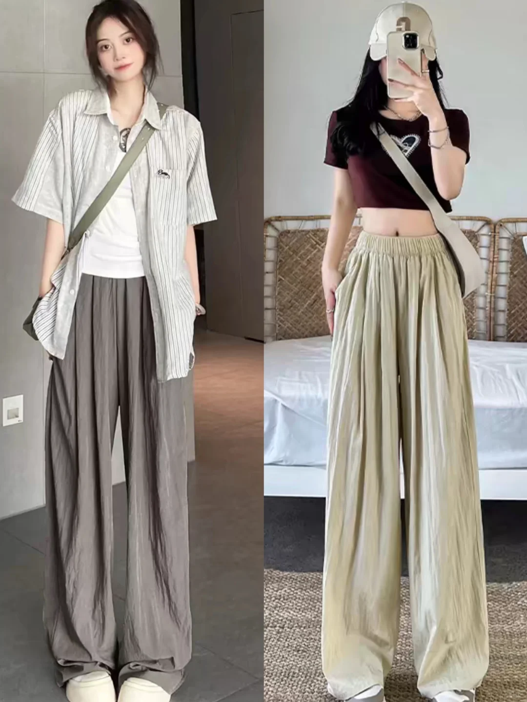 穿搭技巧-阔腿裤女生在初秋季显瘦怎么搭配