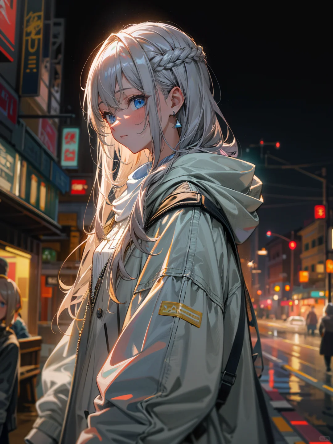动漫插画:回首