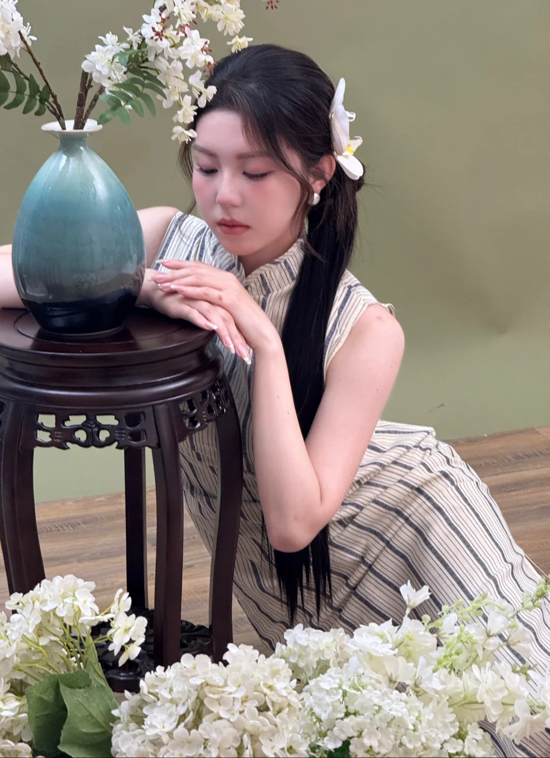 好喜欢清冷感的旗袍🌼