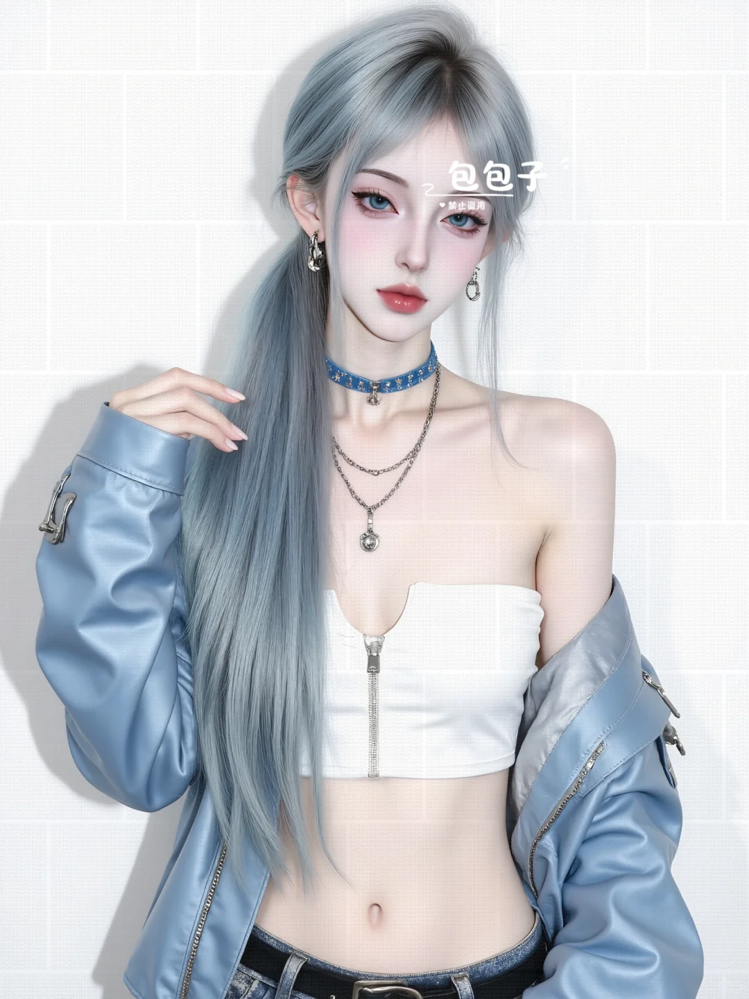 𝓦𝓮𝓒𝓱𝓪𝓽头像 蓝色皮夹克💙🤍