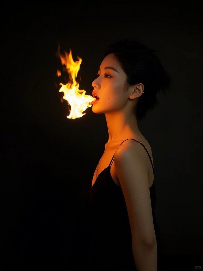 🔥侧颜杀！她嘴里喷火，美到窒息的秘密