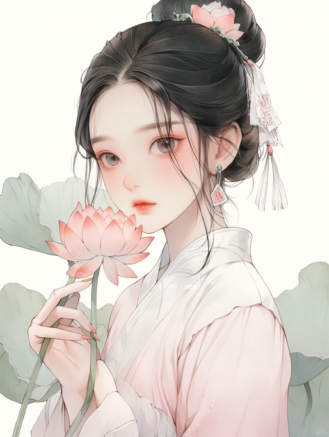 荷花篇一｜汉服｜夏日荷花古风美女高清壁纸
