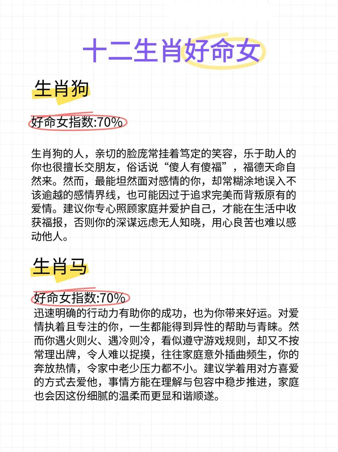 十二生肖好命女