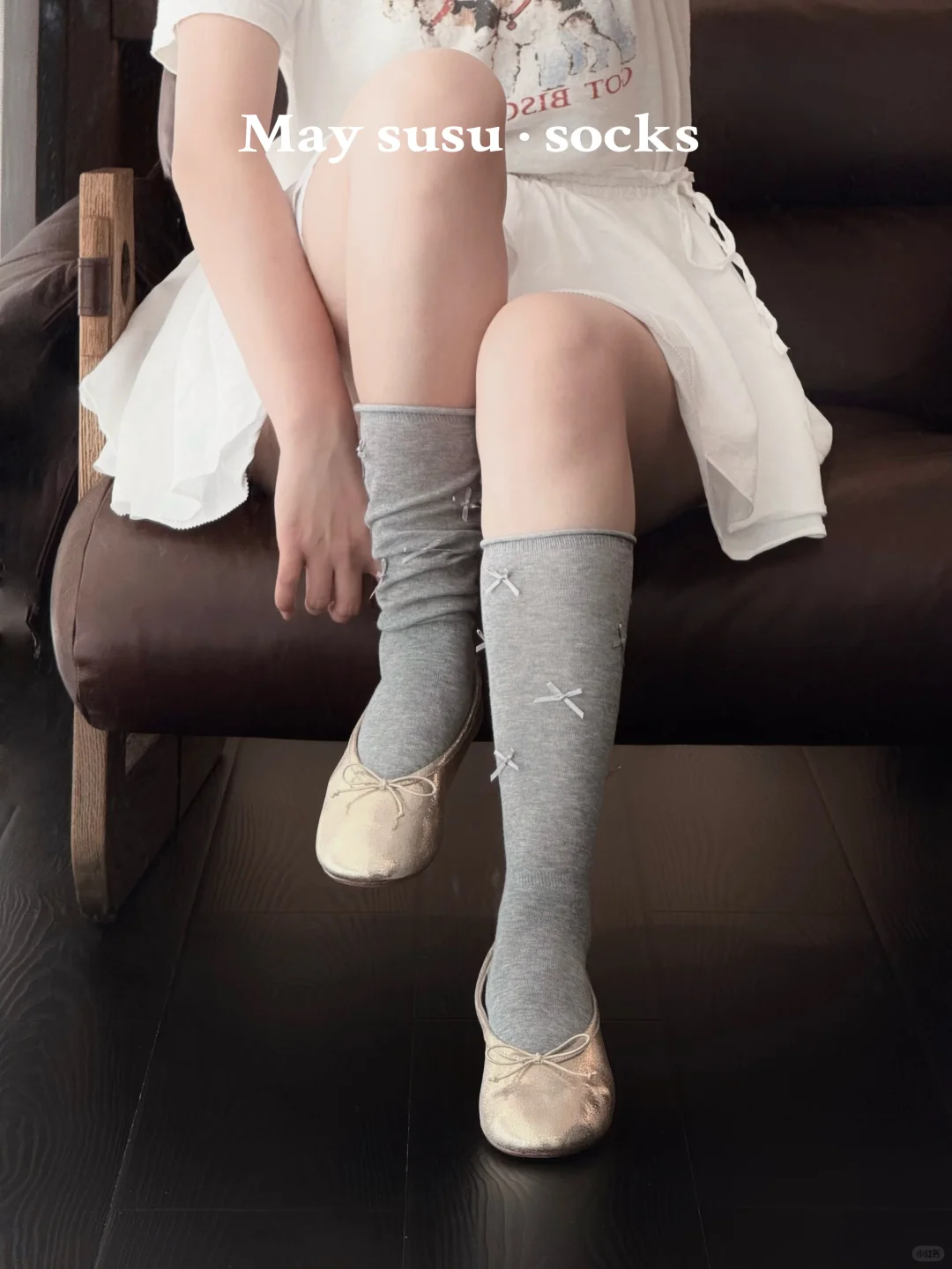 夏季少女感蝴蝶结小腿袜