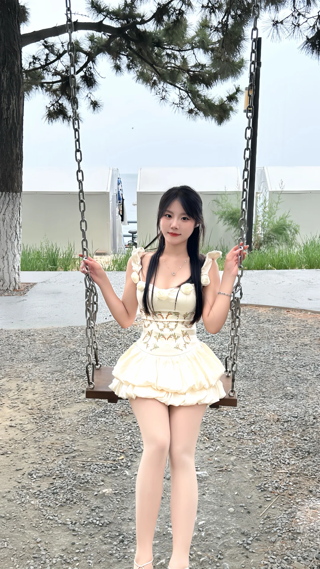 我发现海边拍的秋千照超仙女耶