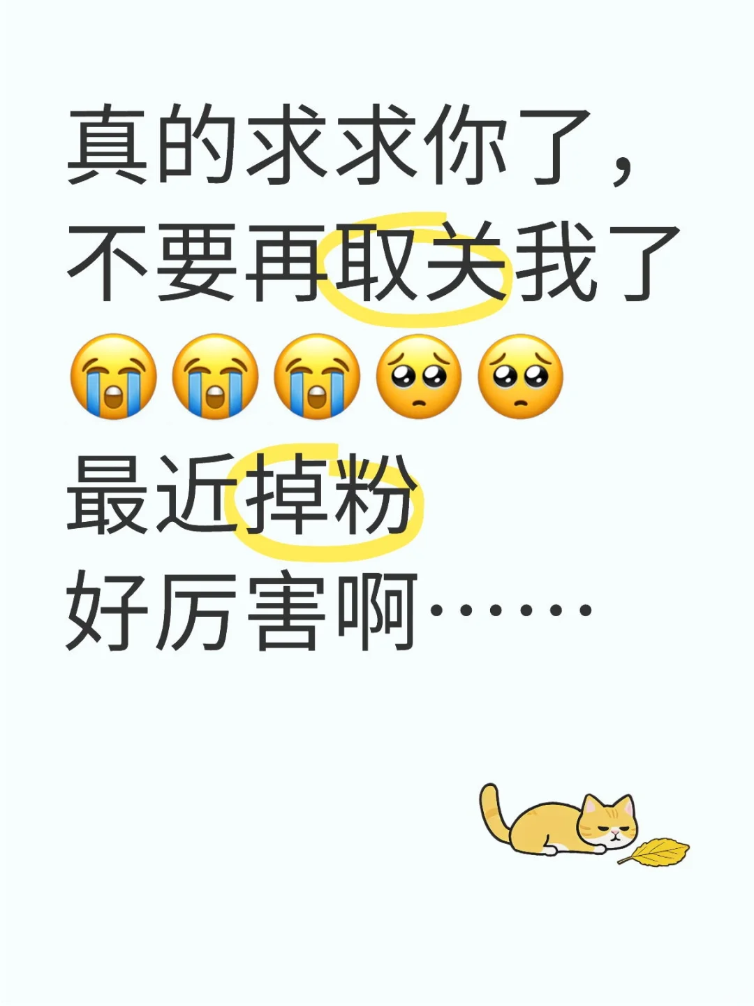 求求你们不要取关我……