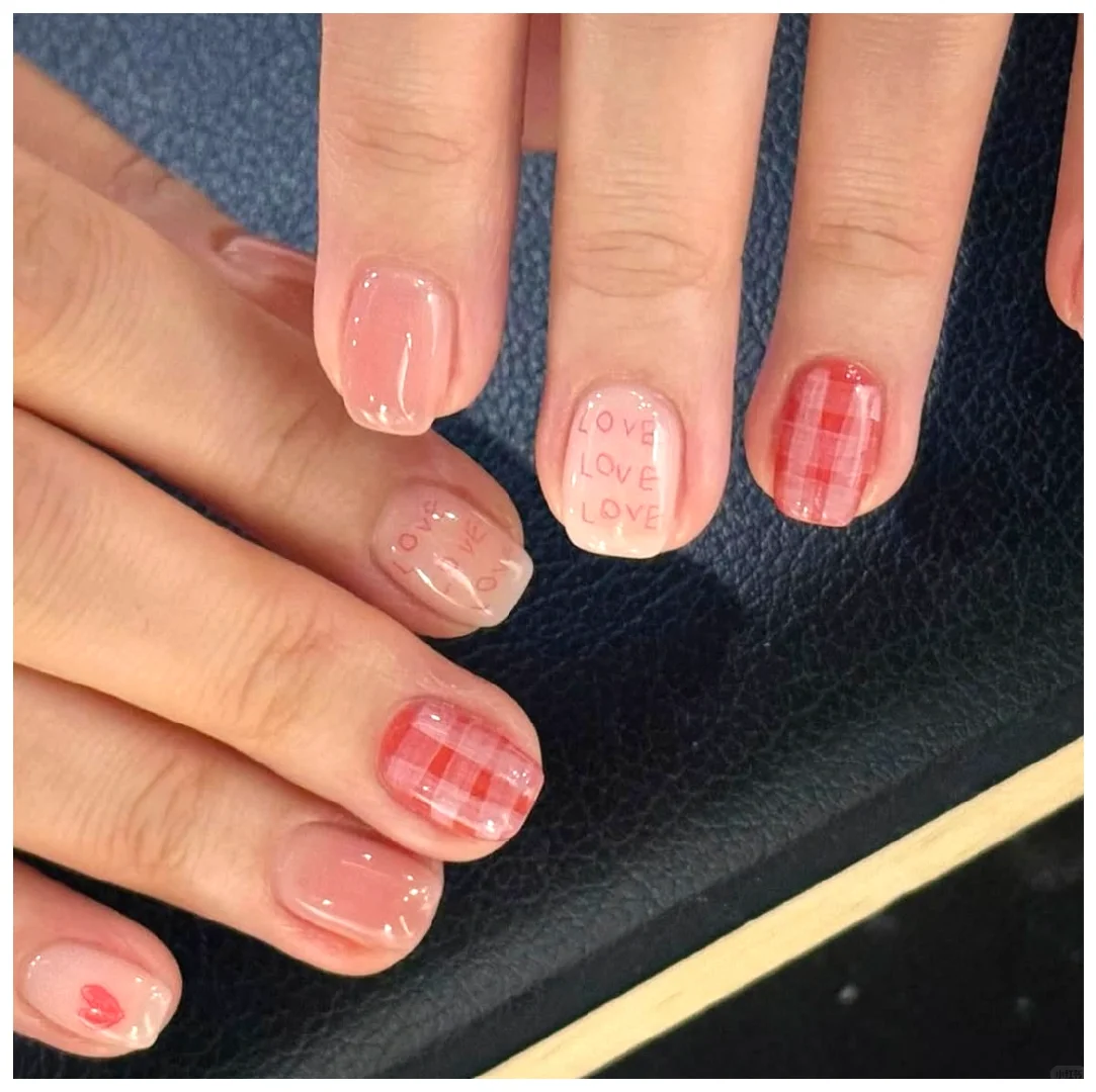 Nails | 💅红色系格子甜辣风美甲