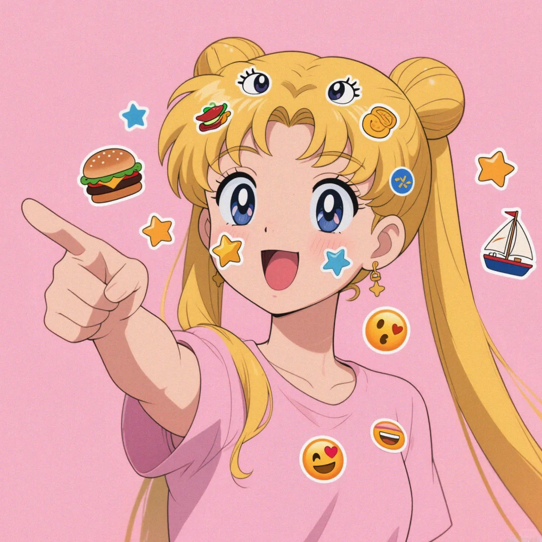 贴纸款美少女，哈哈哈，可爱头像壁纸！！