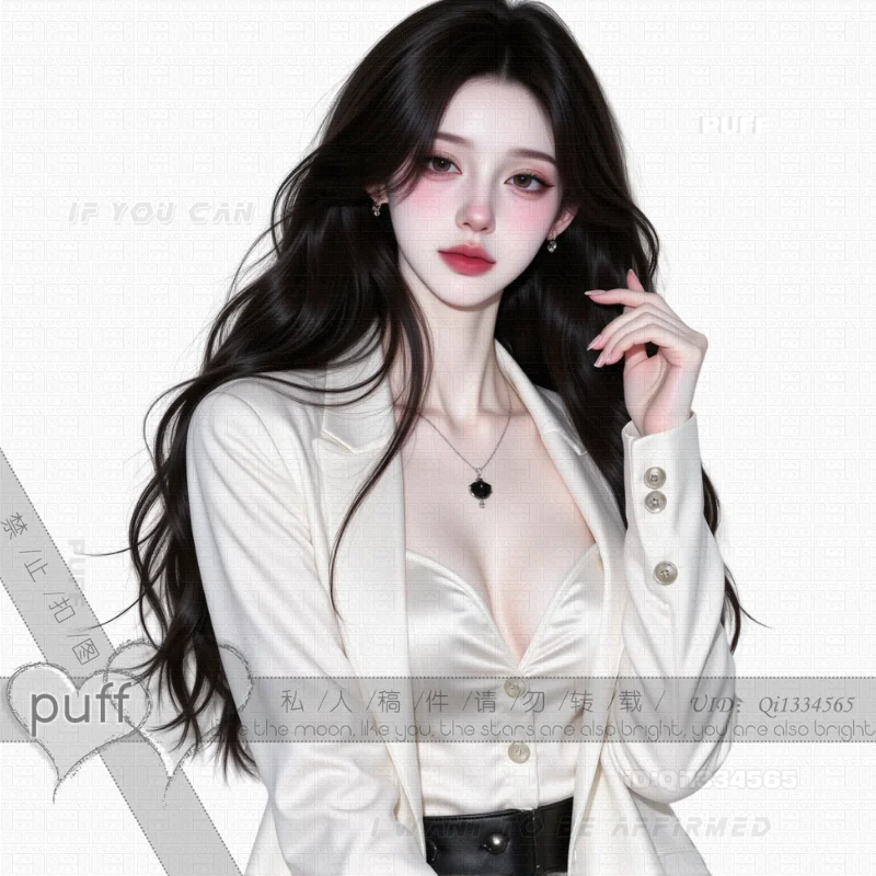 白底女头｜清冷西装御姐头像