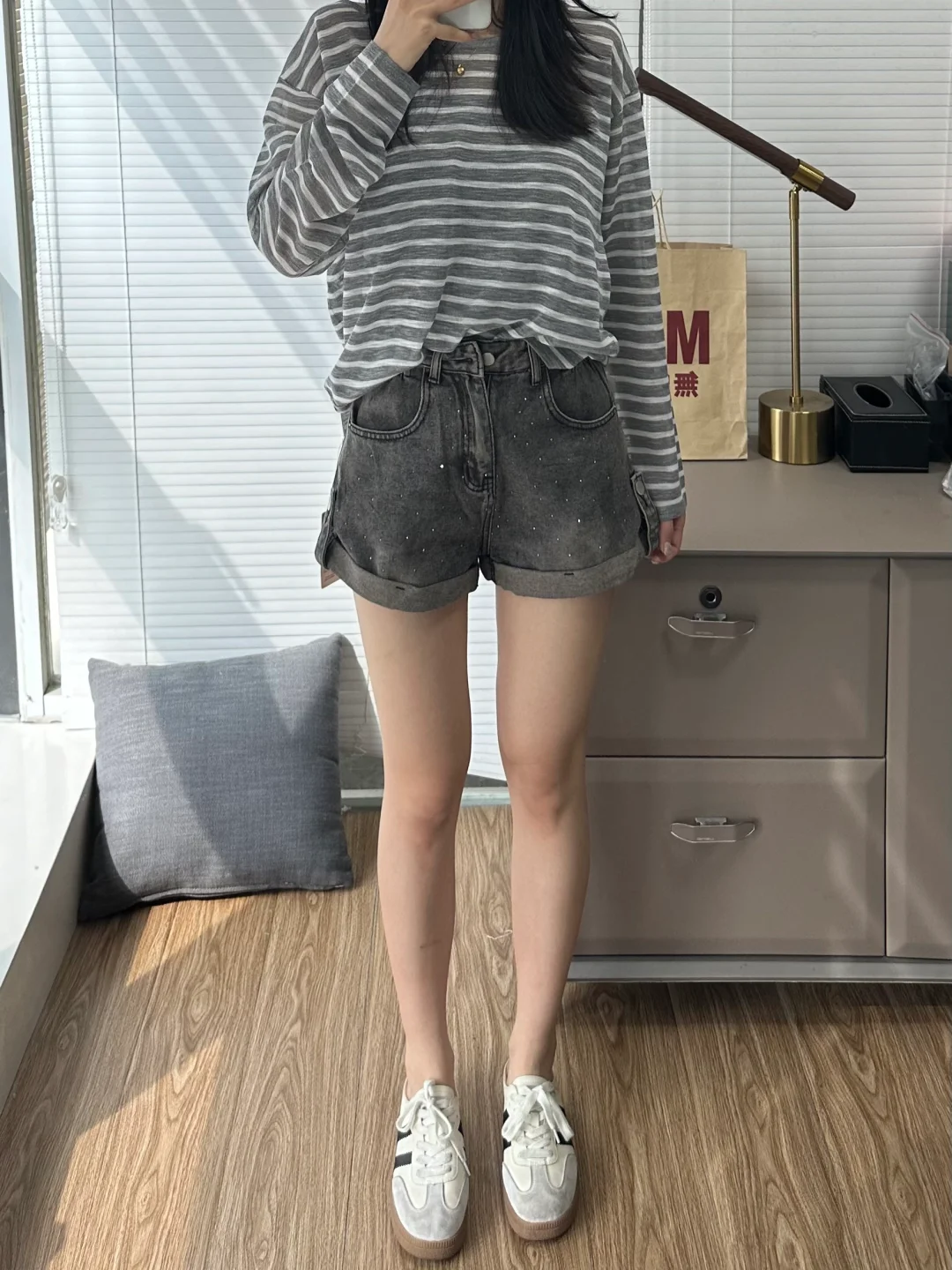 啊啊谁懂啊！！！烫钻阔腿牛仔短裤好遮胯！！