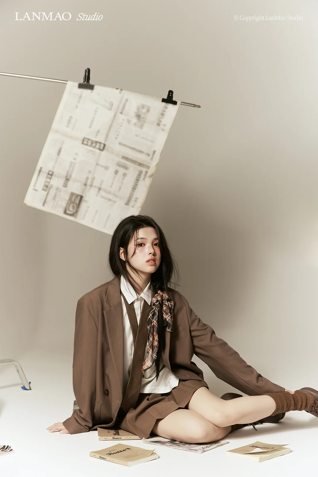 这样拍真的很韩国女高！学院风少女写真