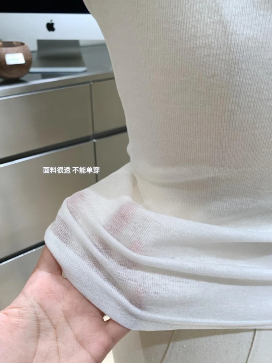 夏季纯欲风微透白色T恤！